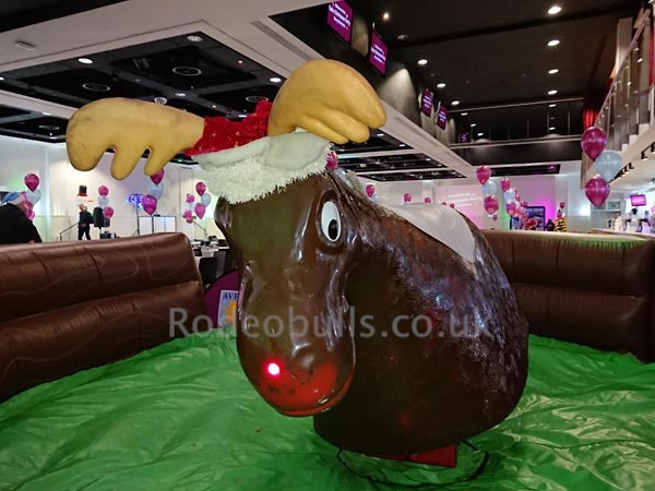 Rodeo Reindeer Ride for hire from rodeobulls.co.uk - the perfect entertainment for your Christmas Party